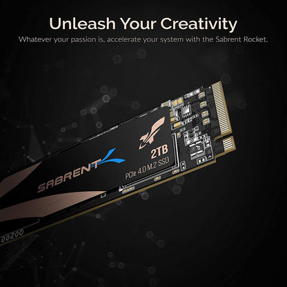 2TB Rocket Nvme 4.0 Gen4 Pcie M.2 Internal SSD Extreme Performance Solid State Drive with Heatsink (Sb-Rocket-Nvme4-Htsk-2Tb)